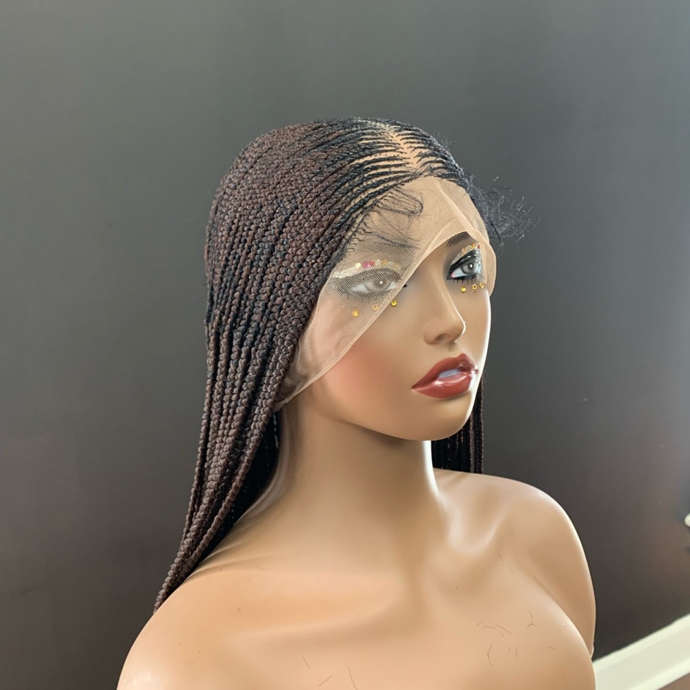 Elegant Brown Braided Wig
Full lace